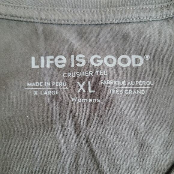 Life Is Good Shirt Womens XL Gray Crusher Tee Get Lost Get Found Book Reading - Picture 3 of 9